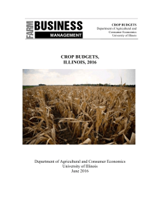 crop budgets, illinois, 2016
