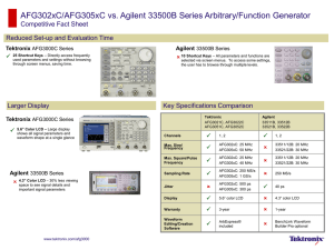 AFG302xC/AFG305xC vs. Agilent 33500B Series Arbitrary/Function