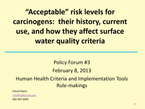 “Acceptable” risk levels for carcinogens: their history, current