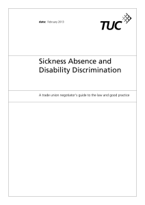 Sickness Absence and Disability Discrimination