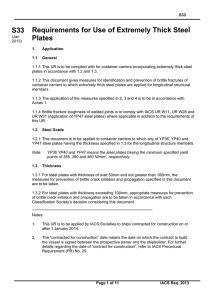 S33 Requirements for Use of Extremely Thick Steel Plates S33