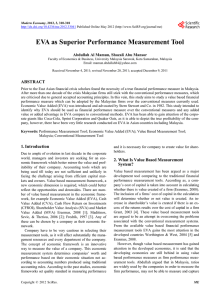 EVA as Superior Performance Measurement Tool