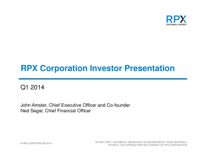 RPX Corporation Investor Presentation