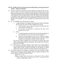 364.130 Liability of person entering upon and cutting timber growing
