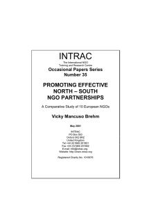 Promoting Effective North-South NGO Partnerships