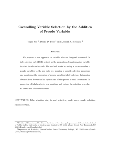 Controlling Variable Selection By the Addition of