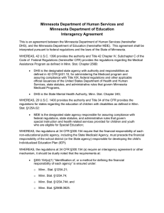 DHS - MDE Interagency Agreement