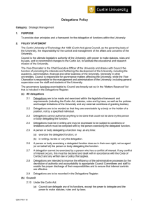 Delegations Policy - Policies and Procedures