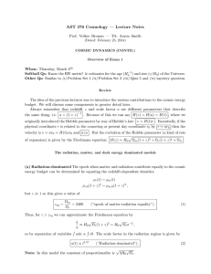 AST 376 Cosmology — Lecture Notes