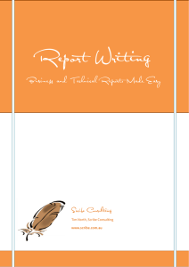 Report writing sample pages