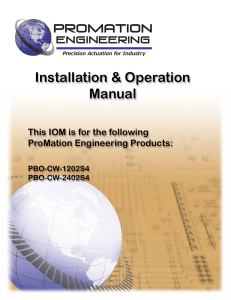 PBO CW On/Off IOM - ProMation Engineering