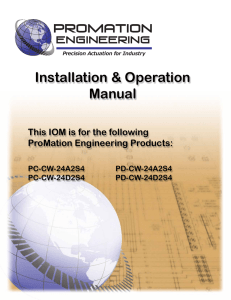 PC CW 24V On/Off IOM - ProMation Engineering