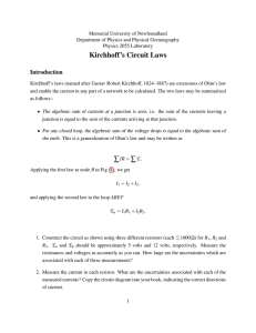 Kirchhoff`s Circuit Laws - Physics and Physical Oceanography