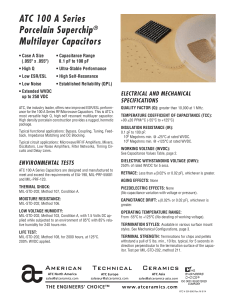 ATC 100 A Series Porcelain Superchip® Multilayer Capacitors