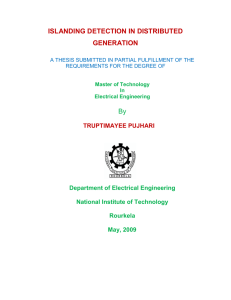 ISLANDING DETECTION IN DISTRIBUTED