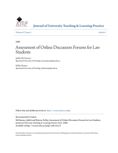 Assessment of Online Discussion Forums for Law