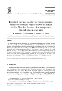 Excellent thermal stability of remote plasma