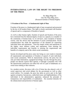 international law on the right to freedom of the press