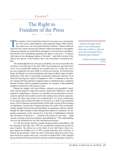 Our Rights to Freedom of the Press