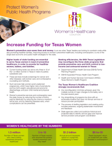 Increase Funding for Texas Women