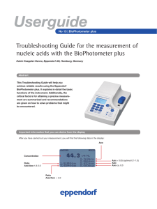 Troubleshooting Guide for the measurement of nucleic acids with
