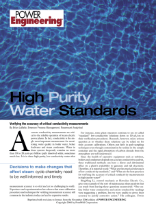 High Purity Water Standards - Emerson Process Management