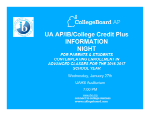 UA AP/IB/College Credit Plus INFORMATION NIGHT