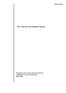 The Internet and Related Issues