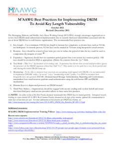 M3AAWG Best Practices for Implementing DKIM To Avoid Key