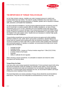 THE IMPORTANCE OF TORQUE TOOLS IN SOLAR