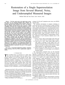 Restoration Of A Single Superresolution Image