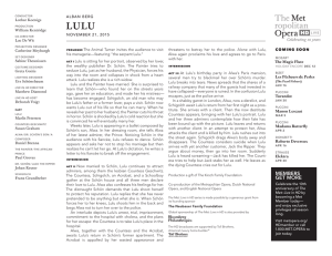 Lulu Cast Sheet - Metropolitan Opera