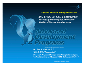 MIL-SPEC vs. COTS Standards