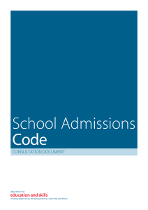 School Admissions - Department for Education