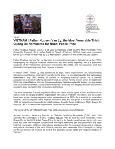 VIETNAM | Father Nguyen Van Ly, the Most Venerable Thich Quang