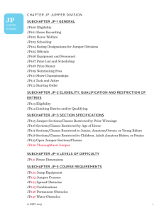CHAPTER JP JUMPER DIVISION SUBCHAPTER JP