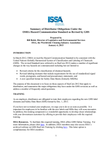 Summary of Distributor Obligations Under the OSHA