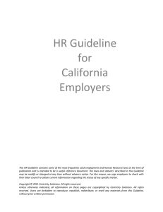 HR Guideline for California Employers