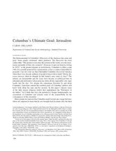 Columbus`s Ultimate Goal: Jerusalem