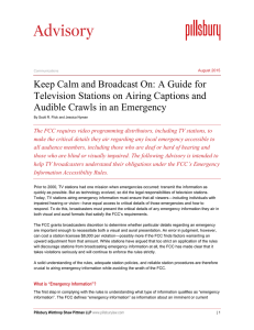Keep Calm and Broadcast On: Airing Captions and Audible Crawls