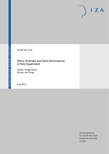 Ethnic Diversity and Team Performance: A Field Experiment