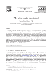 Why labour market experiments?