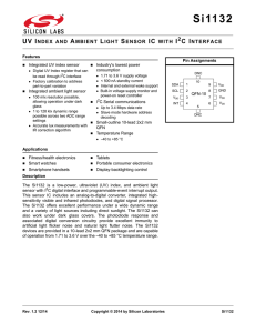 Si1132 Data Sheet -- UV Index and Ambient Light Sensor IC with