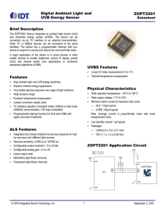 Digital Ambient Light and UV Energy Sensor