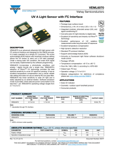 VEML6070 UV A Light Sensor with I2C Interface