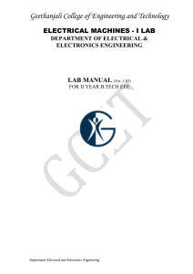 MAGNETISATION CHARACTERISTICS OF DC SHUNT GENERATOR