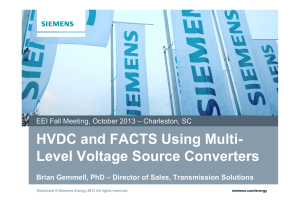 HVDC and FACTS Using Multi- Level Voltage Source Converters