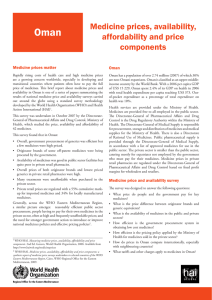 Medicine prices, availability, affordability and price components