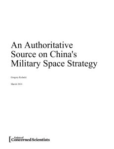An Authoritative Source on China`s Military Space Strategy