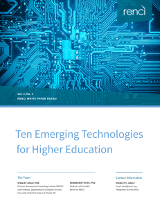 Ten Emerging Technologies for Higher Education